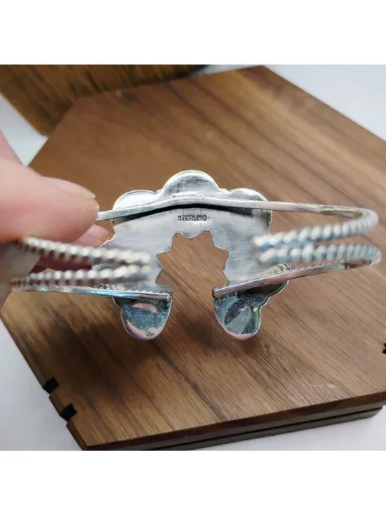 Southwestern Naja Cuff Bracelet Pink Spiny Oyster Shell Artisan Handmade 36.5g - Picture 4 of 7